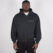 Washed Black Signature Zipped Hoodie