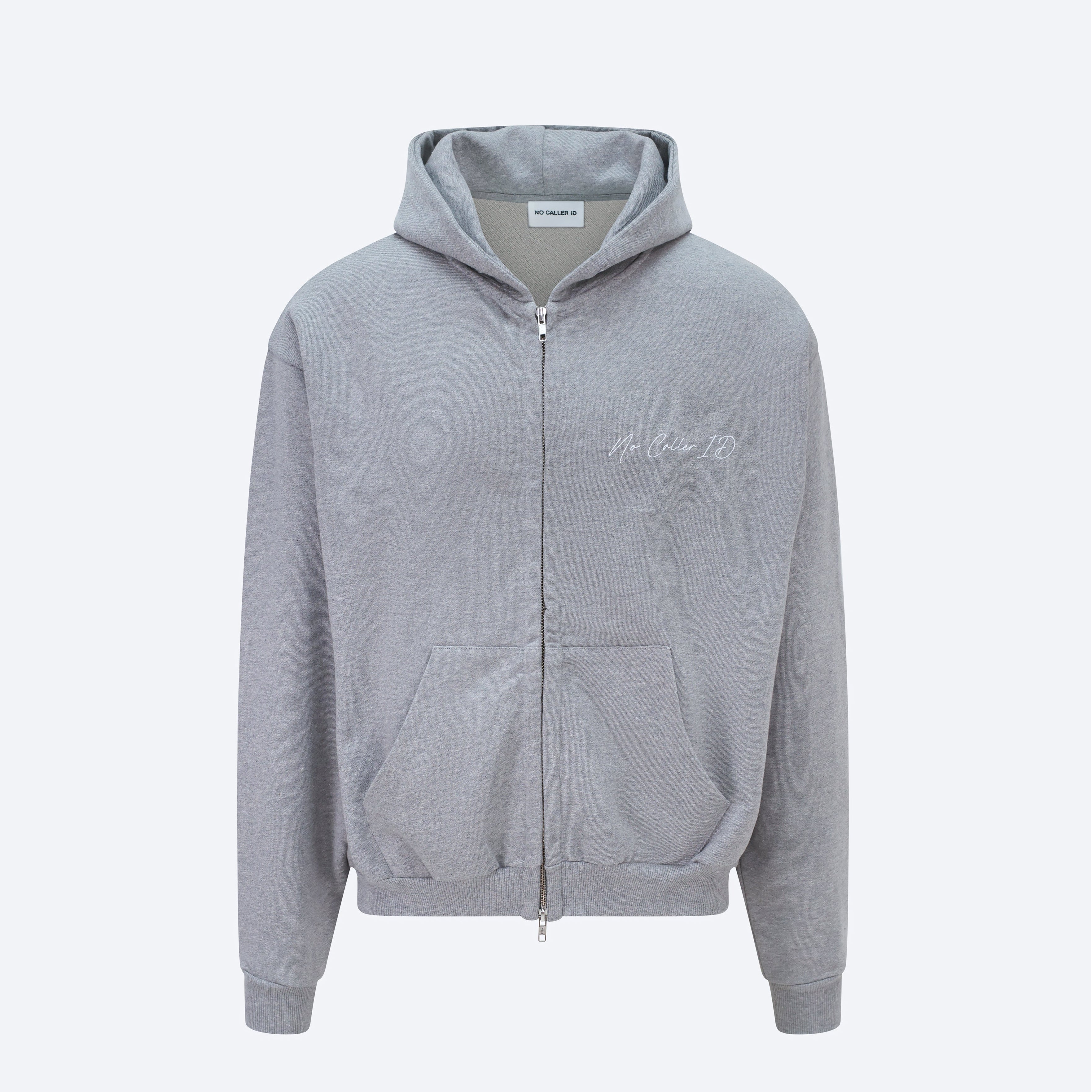Grey Marl Signature Zipped Hoodie