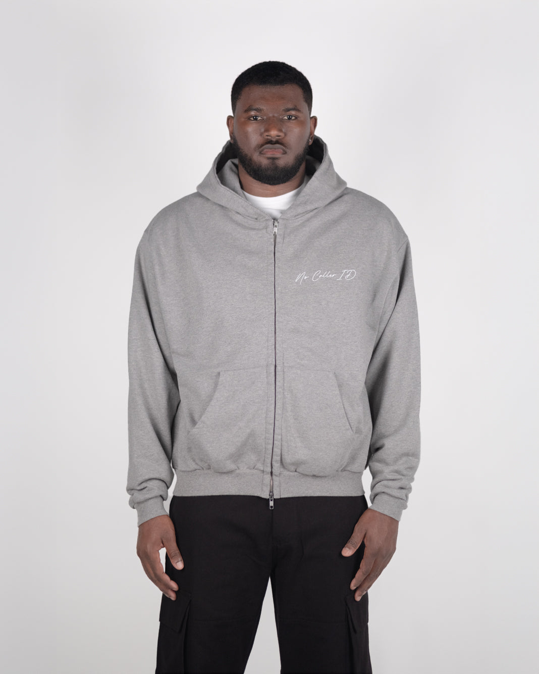 Grey Marl Signature Zipped Hoodie