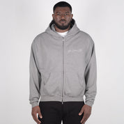Grey Marl Signature Zipped Hoodie