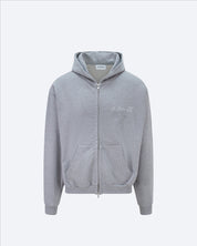 Grey Marl Signature Zipped Hoodie
